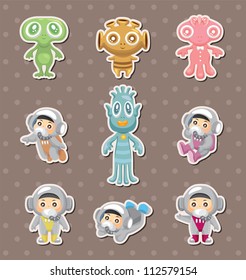 alien and astronaut stickers