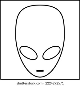 Alien, avatar. The elongated head of an alien creature. Humadoid face. Silhouette of an alien from another planet