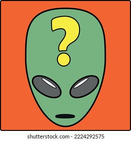 Alien, avatar. The elongated head of an alien creature. Humadoid face. Silhouette of an alien from another planet