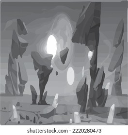 Alien background made with gray patterns and also with many specific elements