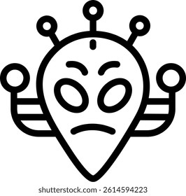 Alien Base Line Vector Icon Design