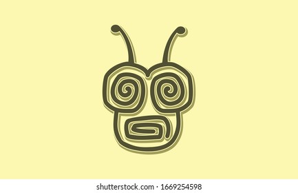 alien bee character that can be used as a logo