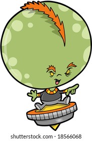 Alien Big Boss Vector Illustration