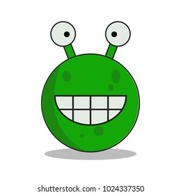 Alien Big Grin Cartoon Emoticons