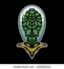 alien big head vector illustration
