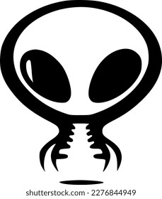 Alien - Black and White Isolated Icon - Vector illustration