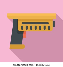 Alien blaster icon. Flat illustration of alien blaster vector icon for web design
