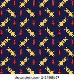 Fondo azul alienígena trendy repetición de moda ilustración vectorial de color