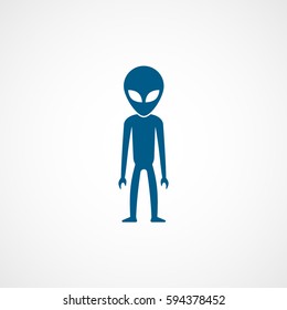 Alien Blue Flat Icon On White Background