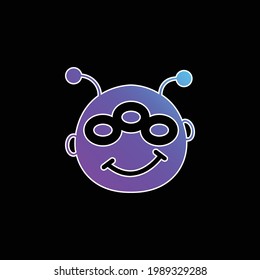Icono de vector de gradiente azul Alien