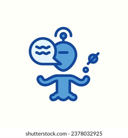 alien blue icon, isolated icon in light background, perfect for website, blog, logo, graphic design, social media, UI, mobile app