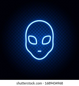 Alien blue neon icon - Vector. Spage concept vector illustration.