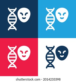Alien blue and red four color minimal icon set