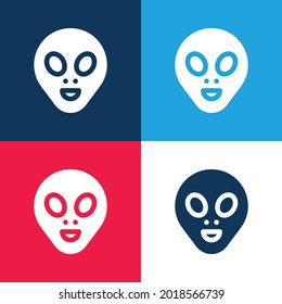 Alien blue and red four color minimal icon set