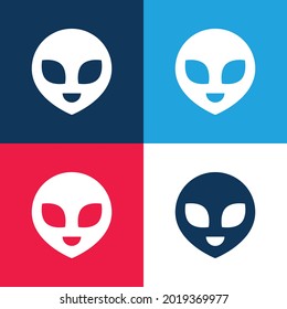 Alien blue and red four color minimal icon set