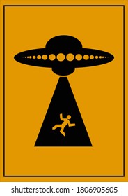 Alien Board People Spaceship Vector
