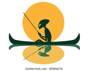 alien in the boat