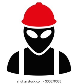 Alien Builder vector icon. Style is flat symbol, rounded angles, white background.