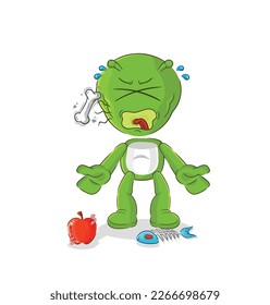 the alien burp mascot. cartoon vector