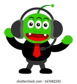 alien businessman in business activity