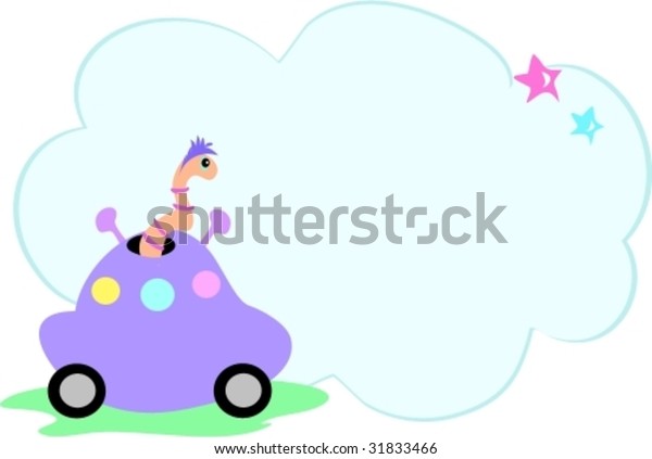 Alien Car with\
Snake and Message Bubble\
Vector