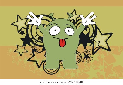alien cartoon background in vector format