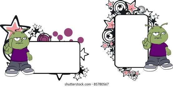 alien cartoon copyspace in vector format