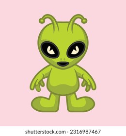 Alien cartoon icon vector illustration 