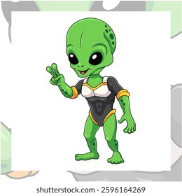 Alien cartoon mascot character design