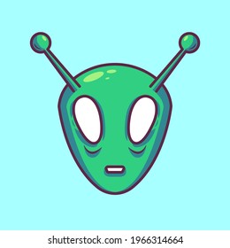alien cartoon, premium vector illustration