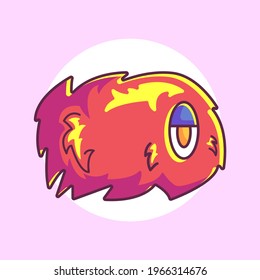 alien cartoon, premium vector illustration