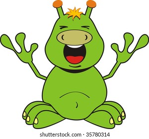 alien cartoon in vector format very easy to edit