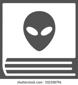 Alien Catalog vector icon. Style is flat white symbol, rounded angles, gray background.