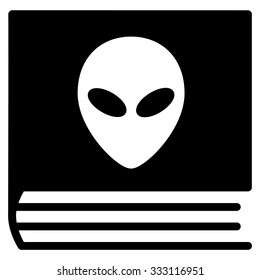 Alien Catalog vector icon. Style is flat black symbol, rounded angles, white background.