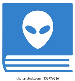 Alien Catalog vector icon. Style is flat cobalt symbol, rounded angles, white background.