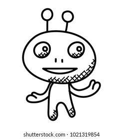 
Alien character doodle icon. Cartoon Alien 
