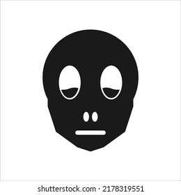 Alien character emoticon silhouette face vector