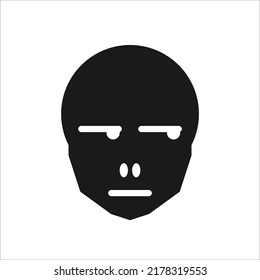 Alien character emoticon silhouette face vector