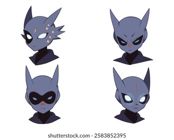 Alien Character Headshots vector design