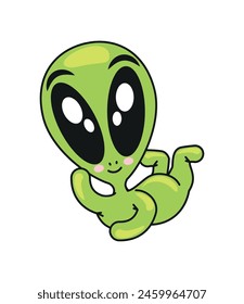 alien character isolated illustration design