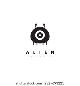 Alien character logo. Cute alien characters, for astronomical logos, research and scientist logos.