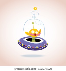 alien character in spaceship