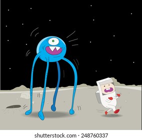 Alien chasing astronaut