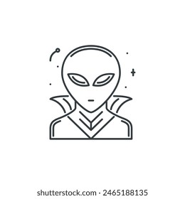 Alien, cloak, space, star, astronomy, discovery icon, vector illustration