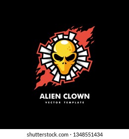 Alien Clown Concept illustration vector template. Suitable for Creative Industry, Multimedia, entertainment, Educations, Shop, and any related business