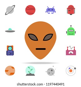 alien colored icon. Colored Space icons universal set for web and mobile