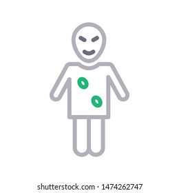 alien colour line vector icon