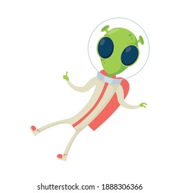 alien comic character with helmet isolated icon vector illustration design