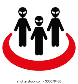 Alien Community vector icon. Style is flat symbol, rounded angles, white background.