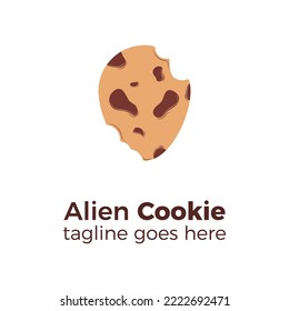 Alien Cookie Icon Concept Isolated Premium Vector. Flat Cartoon Style